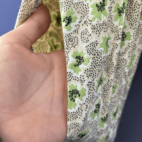 Women's Dress Forum Green Multi Pattern Small Maxi V Neck Long Sleeve Leg Slit - Picture 5 of 11